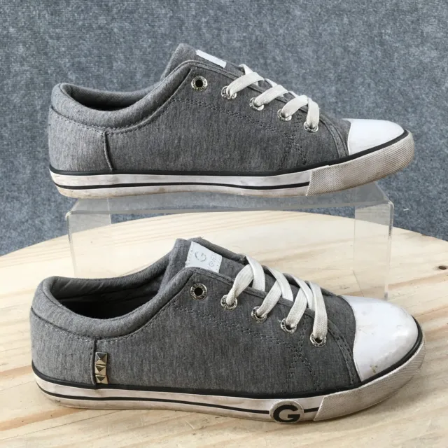 G By Guess Shoes Womens 7.5 M Goona Cap Toe Sneakers Comfort Gray Fabric Lace Up