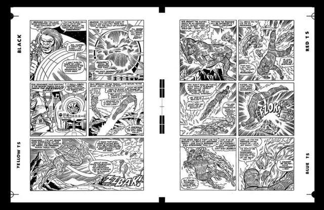 Jack Kirby Fantastic Four Annual #4 Pg 14 & Pg 15 Rare Large Production Art