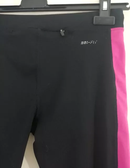 Leggings da corsa Nike Dri-Fit neri e rosa taglia: small 3