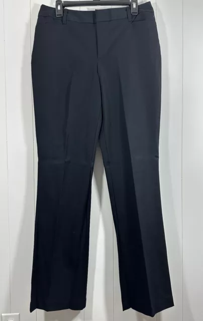 NWT St. Johns Bay Womens Bi-Stretch boot cut black pants wise 12 flat front