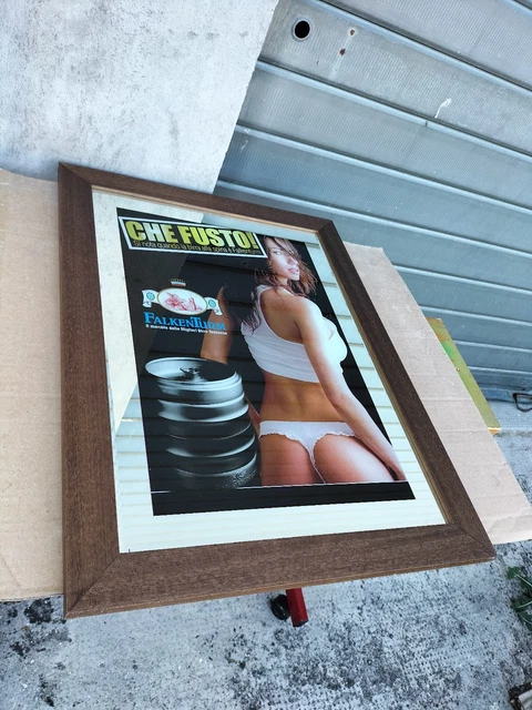 Quadro A Specchio Da Bar / Pub Pubblicitario Da Collezione Birra Falkenturm