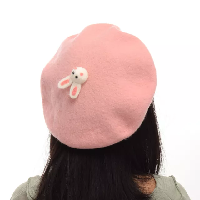 Lolita Girls Lovely Rabbit Pattern Beret Cute Hat Headwear Spring Gift Beanie