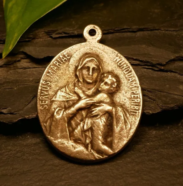 Silberfarbene Pilger Medaille Anhänger Wallfahrt Caritas Christi Regnum Mariae