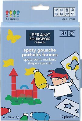 Lefranc Bourgeois Enfants 301489 - TEMPERA SPOTY - Set Stencil Forme