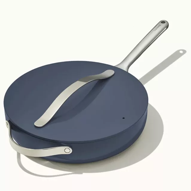 CARAWAY NONSTICK CERAMIC Sauté Pan with Lid 4.5 qt 11.8" Oven Safe Navy