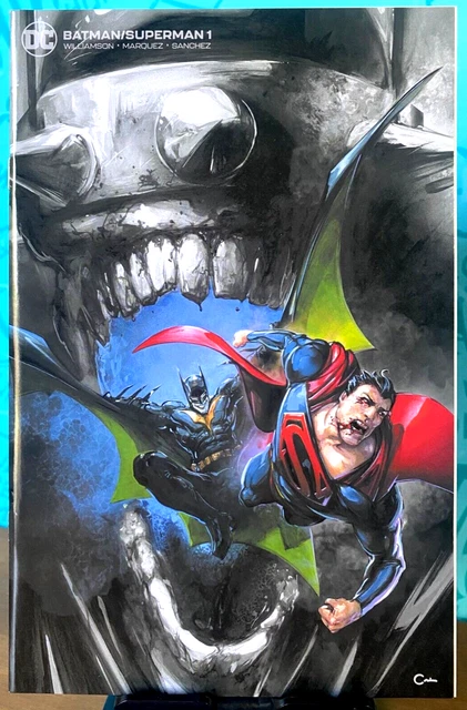 Batman / Superman #1 NM+ (2019) Clayton Crain B&W Trade Variant - COA 449 of 600