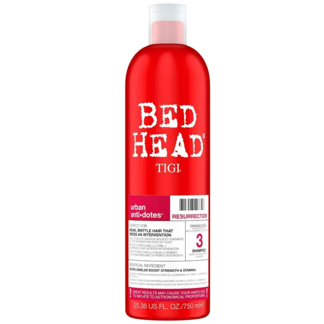 BED HEAD by TIGI Urban Antidotes Resurrection Shampoo 750ml x2 x3