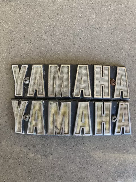 Yamaha YB100 Pair of Tank Badges/ Emblems - YB 100  2N32416101 2N32416201