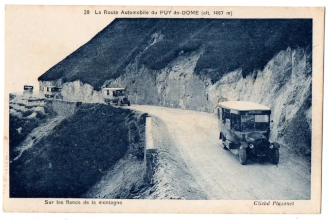 CPA 63. Route automobile du Puy de Dôme. 38. On the sides of the mountain (car)