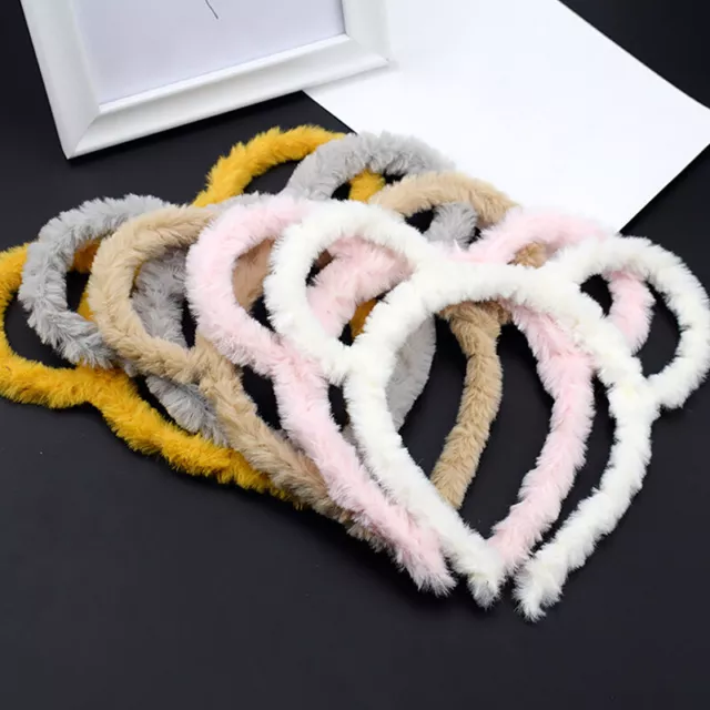 Ladies Girls Lamb Wool Headband Hairband Bear Ears Plush Hair Band Accessories