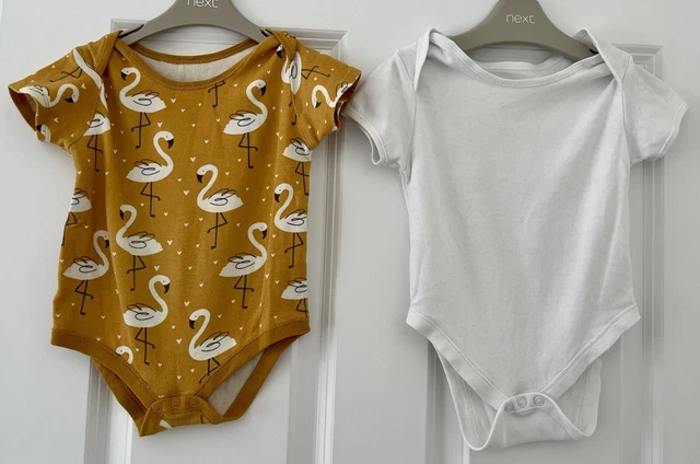 2 X TU PRIMARK 12-18 Months Baby Girl Vests Bodysuits Short Sleeve Bundle