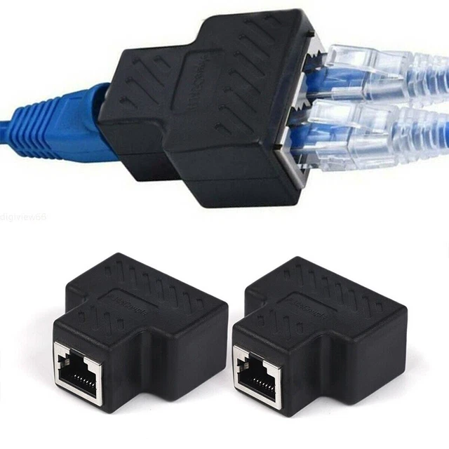 Adaptateur RJ45 1 Mâle Vers 2 Femelles Pour Extension De Câble Ethernet
