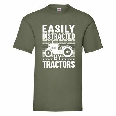 Easily Distracted By Tractors T Shirt Small-3XL