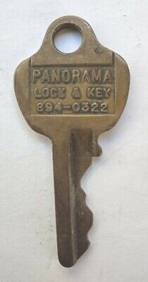 Vintage Key Panorama Lock & Key P38 Brass Appx 1.75" Replace Desk Cabinet Trunk