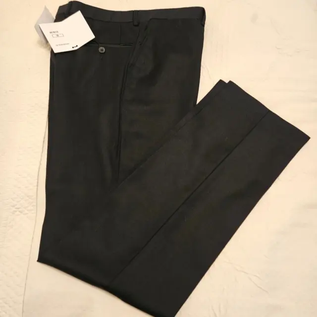 Hackett Size 32 R trousers Slim Fit  100% Plain fine Wool TRS like silk , black