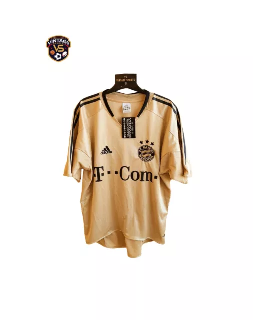 FC Bayern Munich Football Away Shirt 2004-2005 (S) Adidas Gold München Jersey