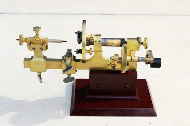 Antique Bench Model Jeweler's / Watchmaker's Hand Operated Lathe 1800s