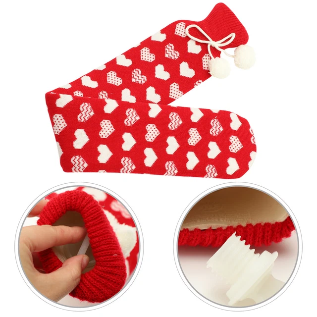 Hot Bottle Warmer Winter Water Bottles Long Injection Bag Red Background 3