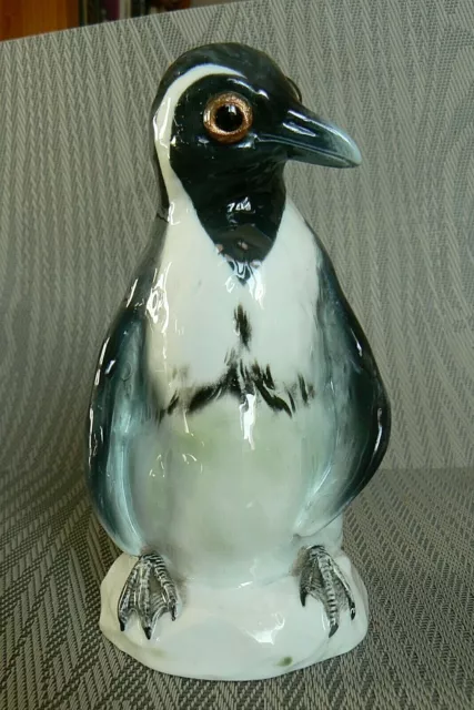 RARE PINGOUIN PORCELAINE yeux verre pinguin porcelain