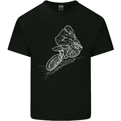 Pilota di Motocross Disegno Moto da Cross Motox Da Uomo Cotone T-Shirt Tee Top