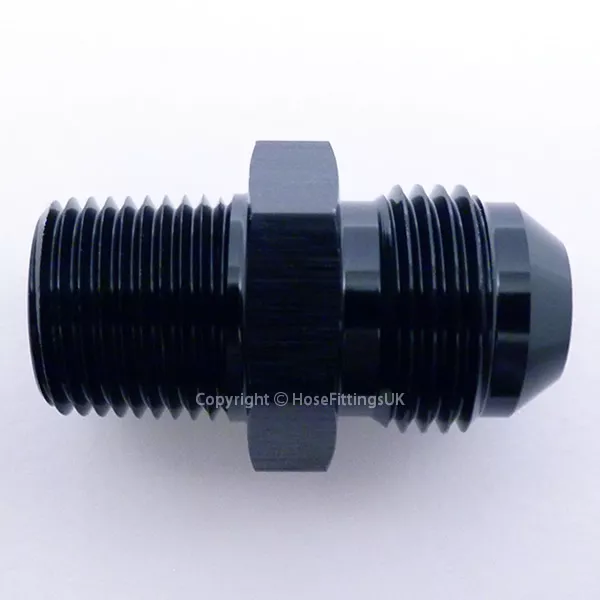 AN -3 AN3 BLACK JIC Flare to 1/4 NPT STRAIGHT MALE Hose Fitting Adapter