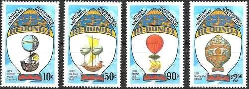 Timbres Aviation Ballons Montgolfière Redonda (Antigua) 133/136 ** (70799EL)