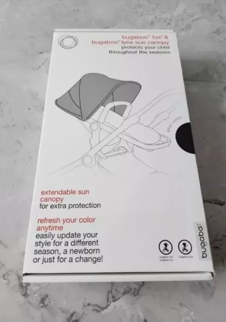 Brand New Black Bugaboo Fox2 Sun Canopy/ Hood fits Fox  1 , 3 , 5 & Cameleon