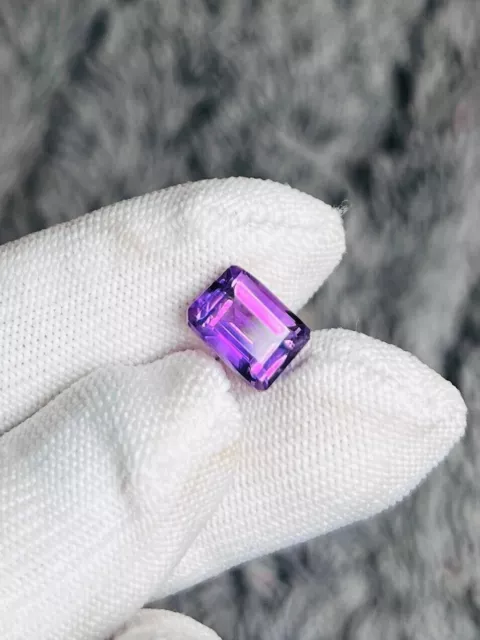 AAAAA+Natural Amethyst,Faceted Purple Emerald Cut Octagon shape Amethyst,8x10 mm