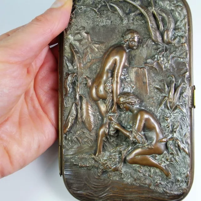 Antique Cigarette Cases Victorian Edwardian Antique Leather Copper Handmade