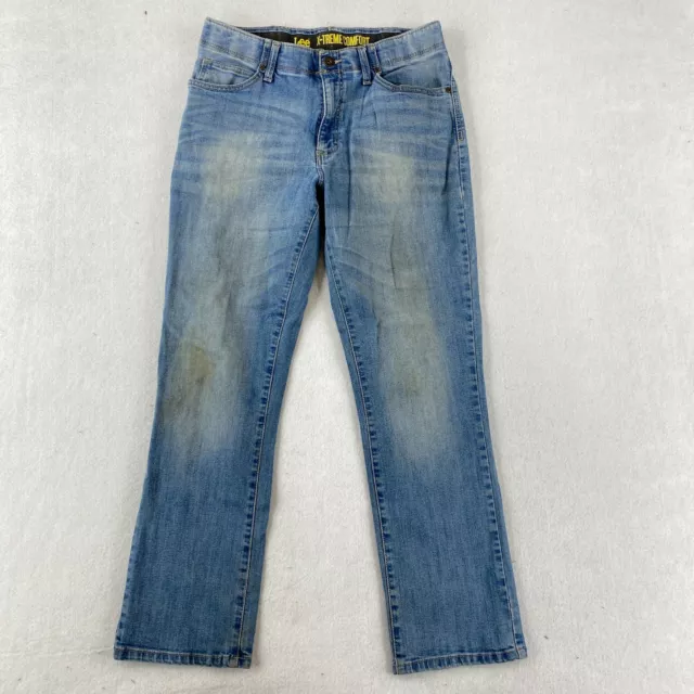 Lee X-Treme Comfort Denim Jeans Youth Boys 18 Husky Blue Mid Rise Straight Leg