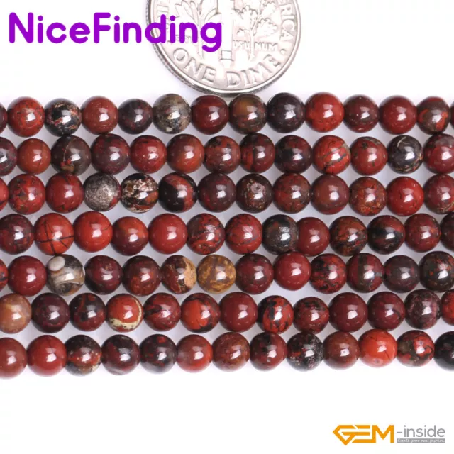 Natural Dark Red Poppy Flower Jasper Loose Beads Jewelry Making 15" Wholesale Lo 2