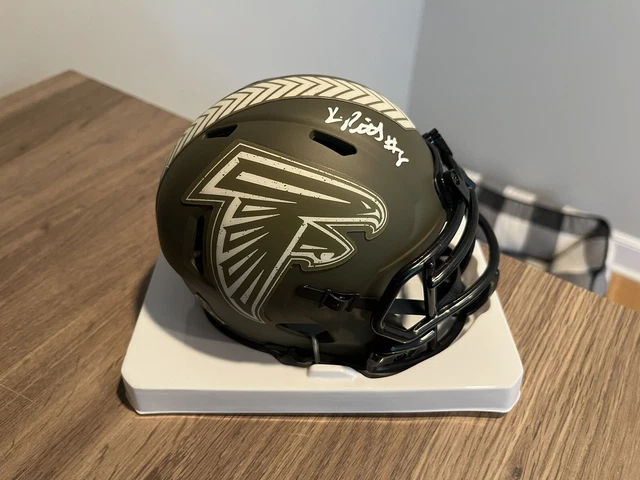2023 Kyle Pitts Autographed Salute to Service Mini Helmet JSA COA Falcons