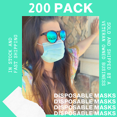 On SALE: 200 PCS Disposable Face Mask 3-Ply Earloop Mouth Cover