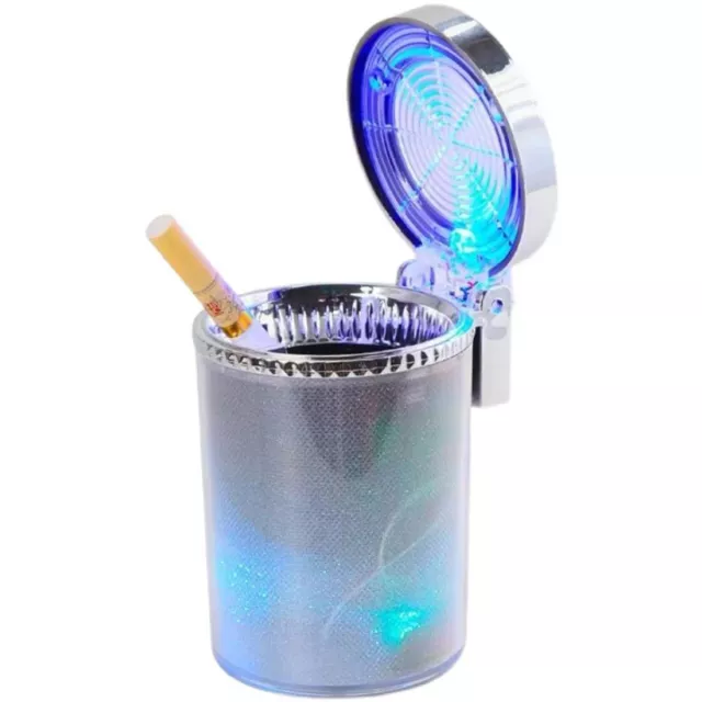 D98D Voiture Cendrier Multicolore LED Bleu Lumière Avec Couvercle Portable