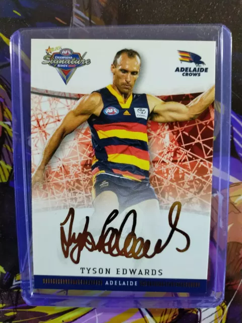 2007 Select AFL Champions Gold Foil Printed Signature FS2 Tyson Edwards (Adel.)