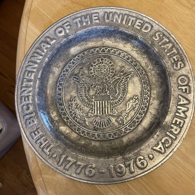 DURA CAST 1776 Great Seal Of The United States Pewter 11" Wall Plate