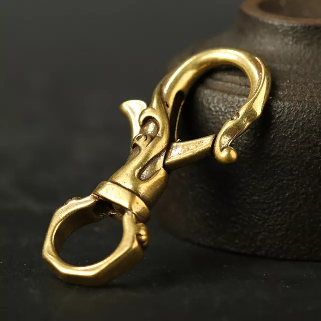 Solid Brass Keychains Pattern Hook Snap Spring Swivle Hooks Keychain Keyrings