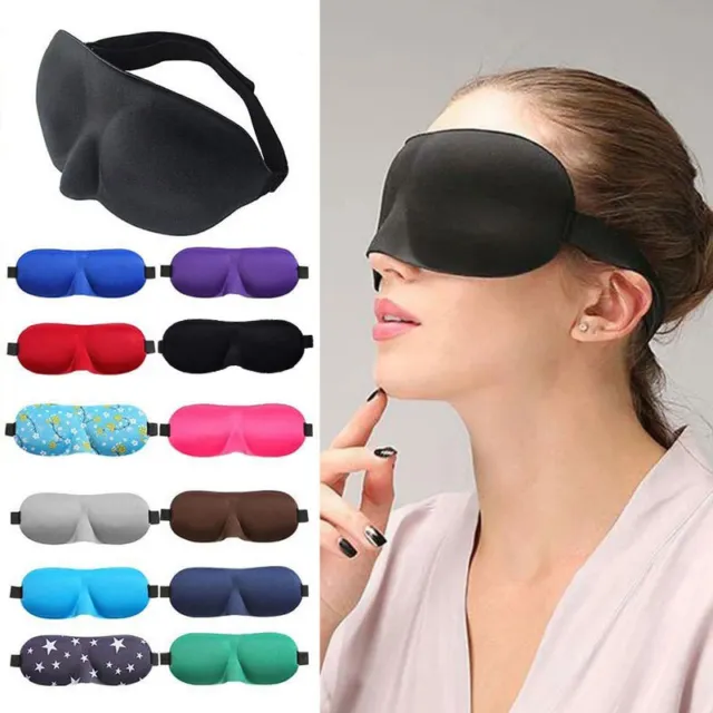 3D Viaje Dormir Ojo Máscara Acolchado Suave Tonos Funda Sueño Antifaz Do <