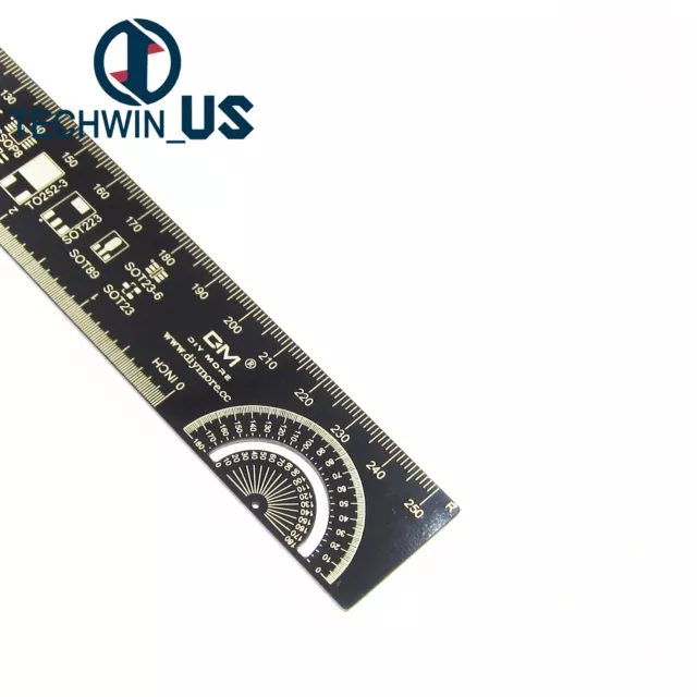 25cm 10 Inch Multifunctional PCB Ruler Measuring Tool Resistor Capacitor Chip IC 3