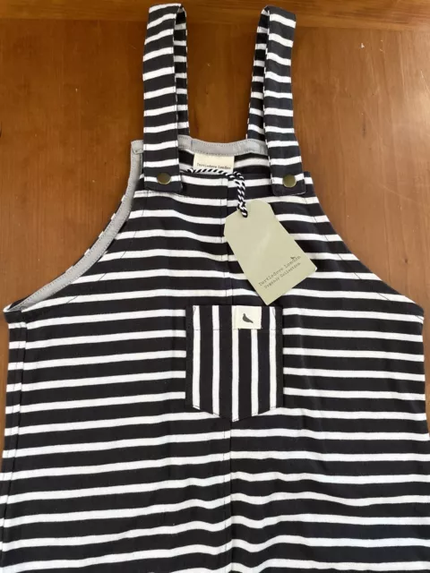 Turtledove (London) NWT Black/White Stripe Organic Cotton Dungarees-5-6Yrs