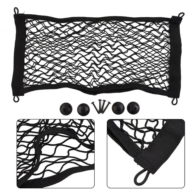Filet de pont de kayak, filet de cargaison de console de bateau, filet élastique portable noir pour canoë