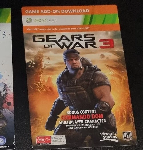 Gears of War 3 Commando Dom Bonus Content DLC Xbox 360