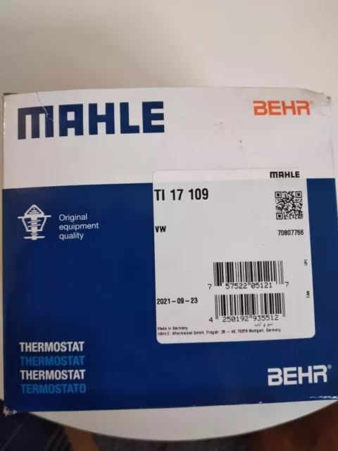 BEHR MAHLE T17109 Thermostat für AUDI  SKODA VW