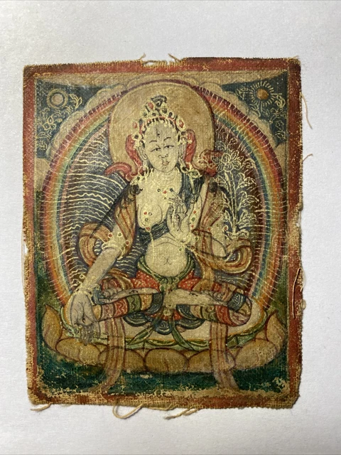 Mongolian Tibetan Buddhist miniature Tsakli Thangka painting  Mongolia 6.5x8cm
