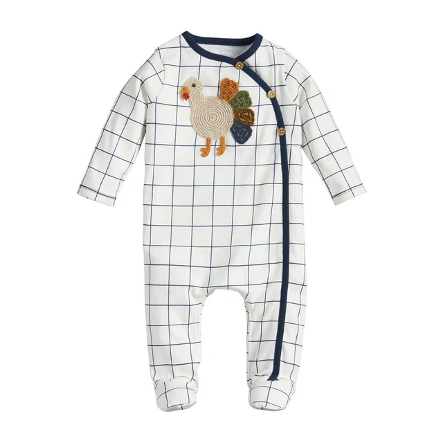 Mud Pie Baby Boy Thanksgiving Crochet Turkey Sleeper -Size 3-6 Months NEW