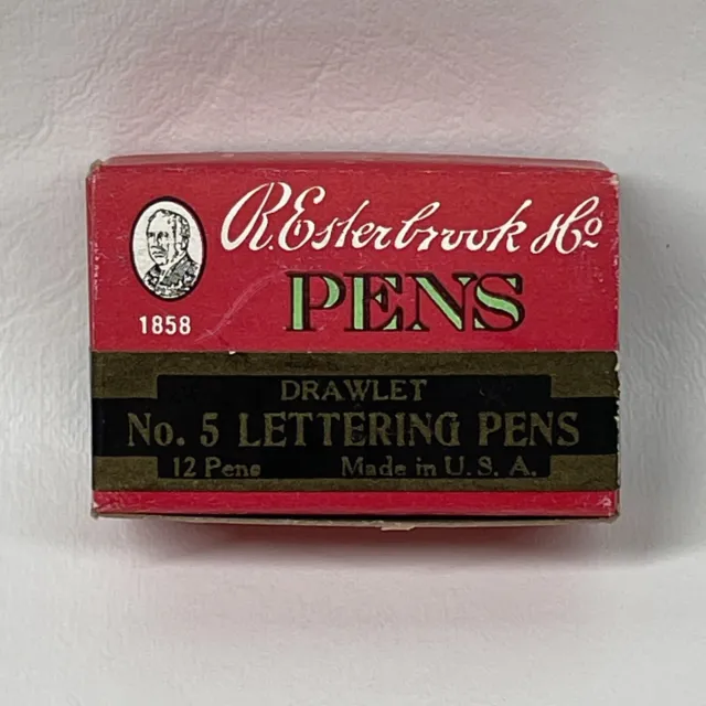 Vtg Esterbrook Co Drawlet No 5 Lettering Fountain Pen Tip Nibs Box of 12 NOS