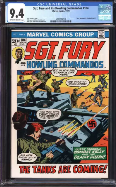 Sgt. Fury And His Howling Commandos #104 Cgc 9.4 Ow/Wh Pages // Marvel 1972