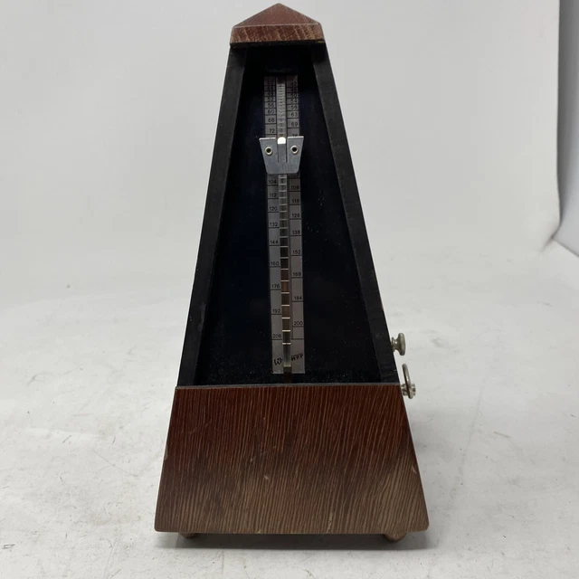 Old Wittner Maelzel Wooden Metronome Germany Wind Up With Bell Piano Timer
