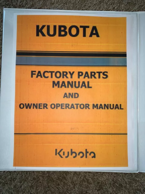 KUBOTA BX24D tractor Mower master Parts guide & operator manual Binder