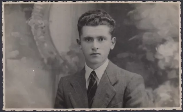 Trino ( Vc ) 1950 , Foto Lotterio, Retrato De Joven Hombre, Fotografía Vintage